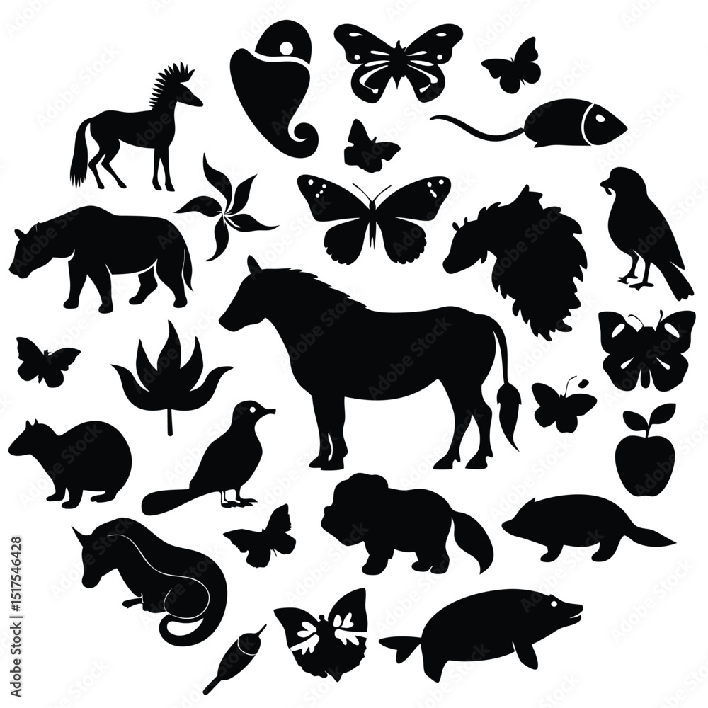 Obraz premium a-collage-of-black-silhouettes-featuring-a-diverse (1).eps