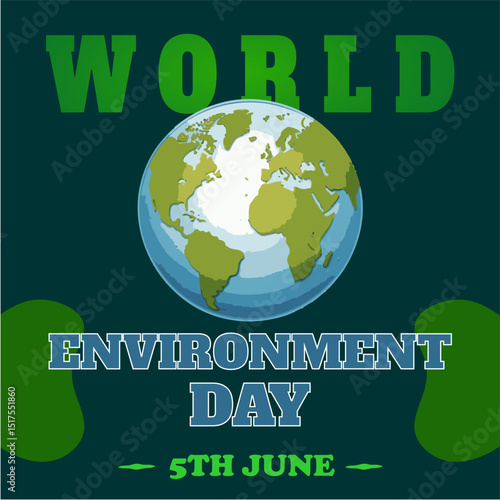 The World Environment Day celebration post for social media sites like Facebook, Instagram, awareness post, 5th June 