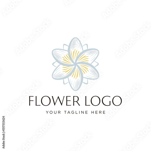 beautiful lily flower logo illustration