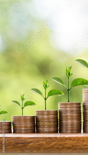 Growing money financial investment savings growth concept