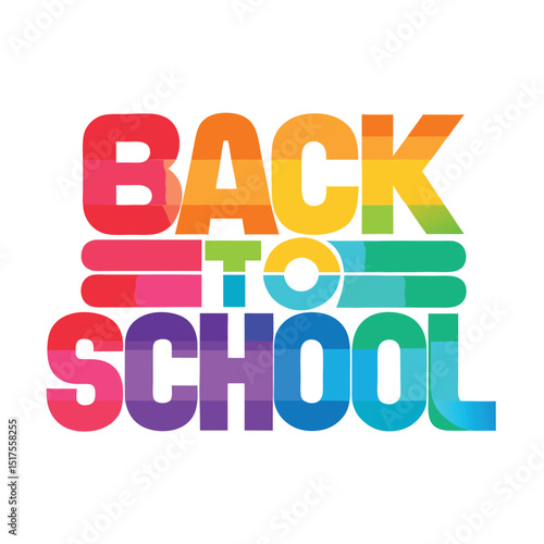 Colorful Back to School Text Design on White Background