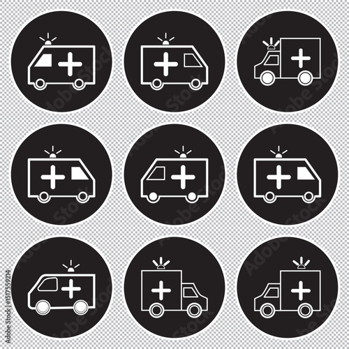 Ambulance icon vector. ambulance truck icon vector. ambulance car EPS 10