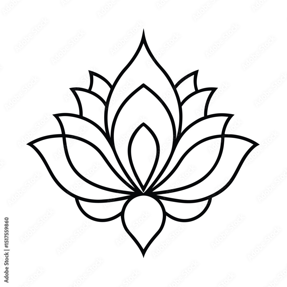 Victorian, Lotus floral damask vector line art Victorian, Lotus floral damask vector line art