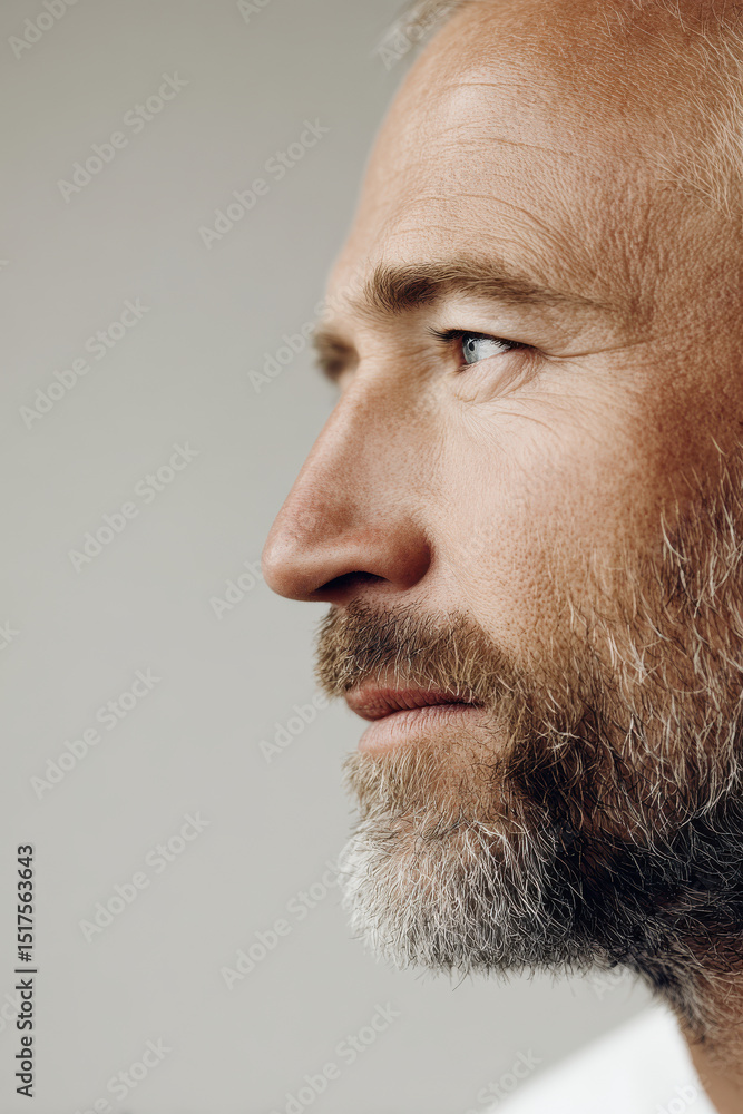 Obraz premium closeup portrait of actor or musician emphasizing their facial expression in light minimalist style