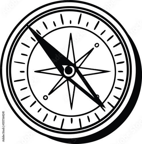 Compas Silhouette vector,Compass with mountain scene SVG PNG Files for cutting machines, digital clipart, hiking, adventure, wunderlust