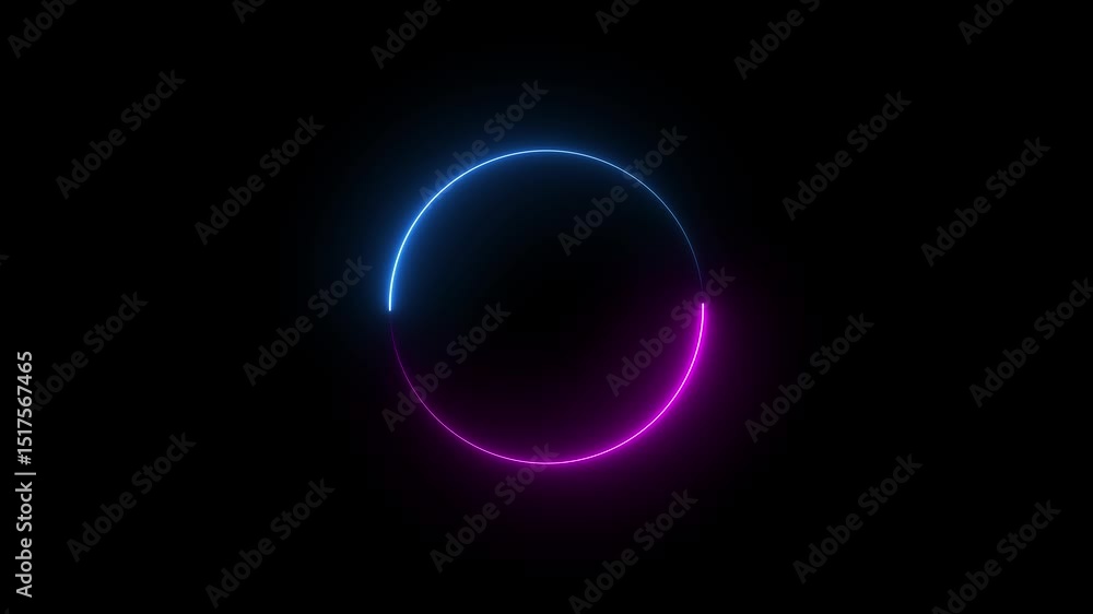 circle frame with loading icon animation glowing neon pink and blue color circle rotation round sign symbol on black background circle frame with loading icon animation glowing neon pink and blue color circle rotation round sign symbol on black background