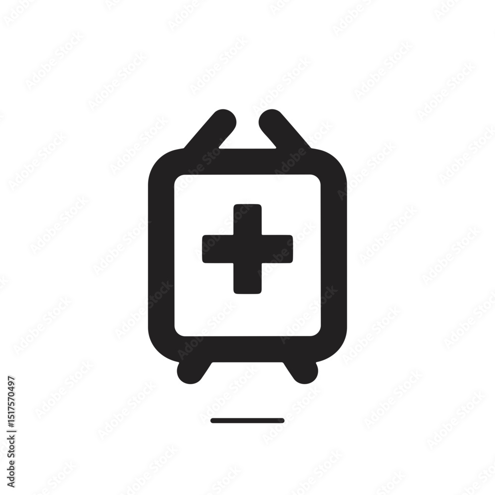Wearable health device icon on white background, telemedicine concept Wearable health device icon on white background, telemedicine concept