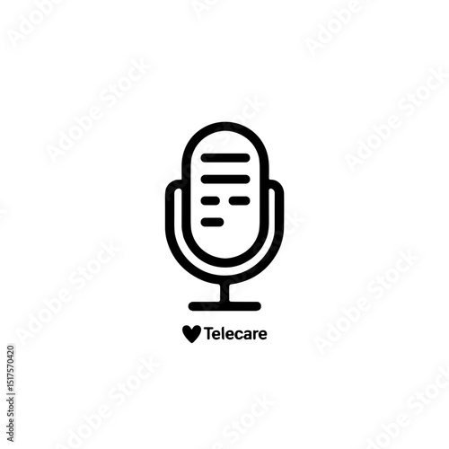 Minimalist Telecare microphone icon representing healthcare communication