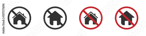 No house vector icon design. No house symbol. Wrong house vector signs collection