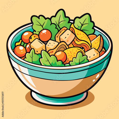 Colorful bowl of healthy salad.