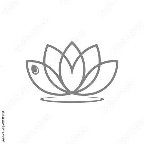 Unique lotus flower logo Modern and minimalist vector and abstract logo