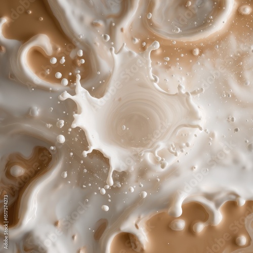 Wallpaper Mural Creamy milk splash, abstract swirls Torontodigital.ca
