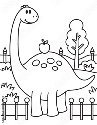 Cute dinosaur coloring book, cute dinosaur coloring page, line art, victor, illustration, black-white, dinosaur, coloring book, coloring pages, bold & easy, dinosaur coloring book, dinosaur coloring