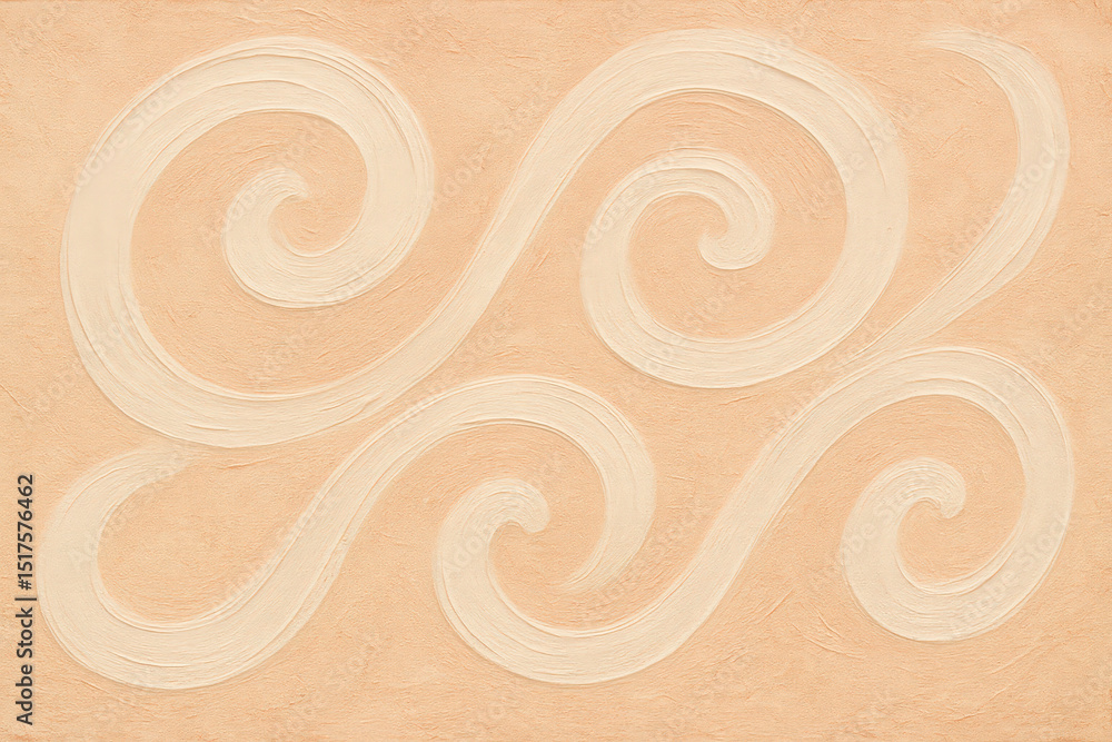 Pale Peach Cream Swirls on Textured Background Pale Peach Cream Swirls on Textured Background