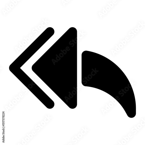reply all arrow left email glyph icon