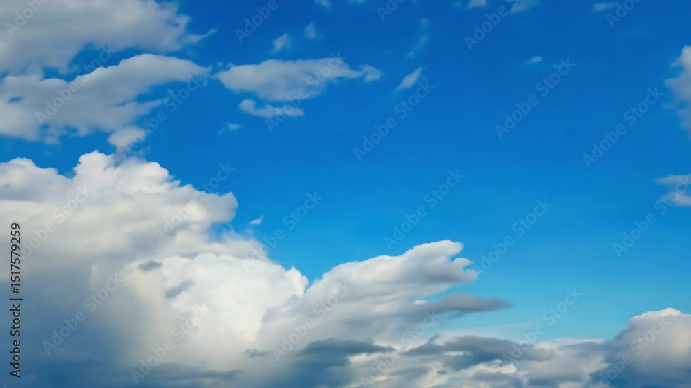 Serene and Peaceful Nature Beautiful Daylight Sky Filled with Fluffy Clouds Against Vibrant Blue Atmosphere Serene and Peaceful Nature Beautiful Daylight Sky Filled with Fluffy Clouds Against Vibrant Blue Atmosphere