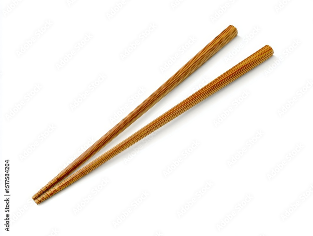 Single pair of wooden chopsticks isolated on white background
Single pair of wooden chopsticks isolated on white background