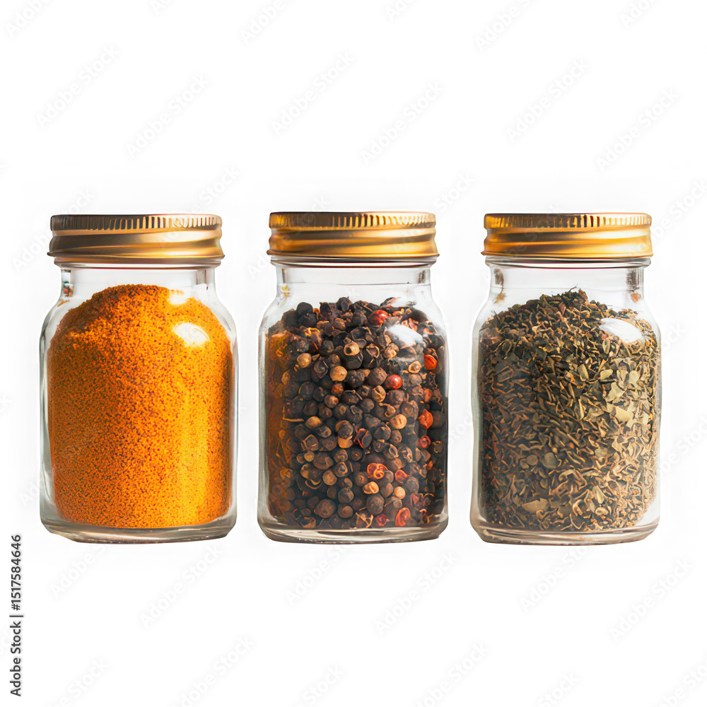 Spice jar, seasoning, pepper, herb, glass container for kitchen use Spice jar, seasoning, pepper, herb, glass container for kitchen use