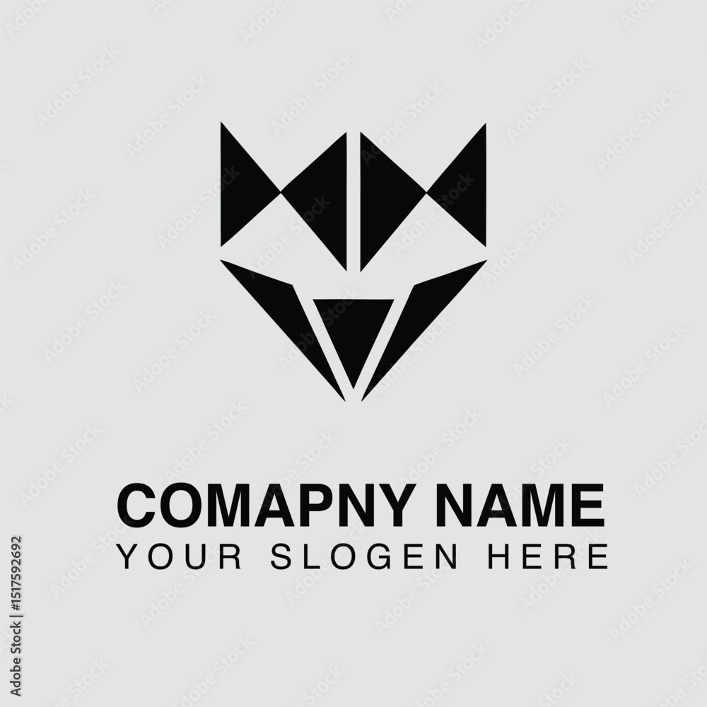 Abstract geometric logo design with triangles, a modern and creative symbol for company identity, isolated on white background Abstract geometric logo design with triangles, a modern and creative symbol for company identity, isolated on white background