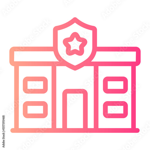 police station gradient icon