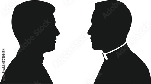 Silhouette icon of a parson or clergyman