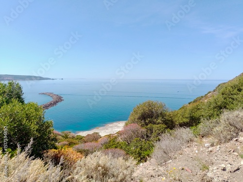Canvas Print view of Cala 'E Moro on the coast of Bosa, Sardinia, in the mediterranean sea