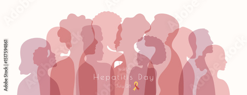World Hepatitis day banner template. Human disease medical prevention and therapy concept. Medicine and healthcare. Liver simple illustration.