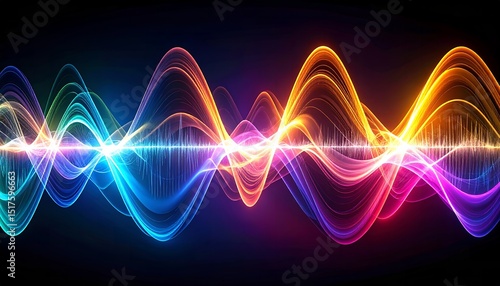 Abstract Colorful Sound Wave Visualization