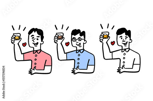 お酒を楽しむ　お父さん　乾杯！