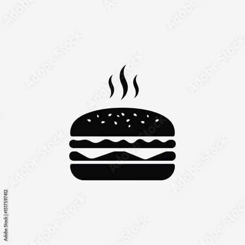 Playful Cartoon Hamburger Illustration – Kid-Friendly Fast Food Clipart in Flat Style