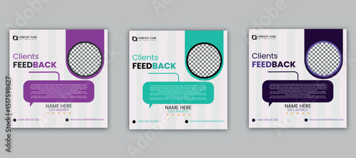 Modern Clients Feedback Social Media Post Template | 