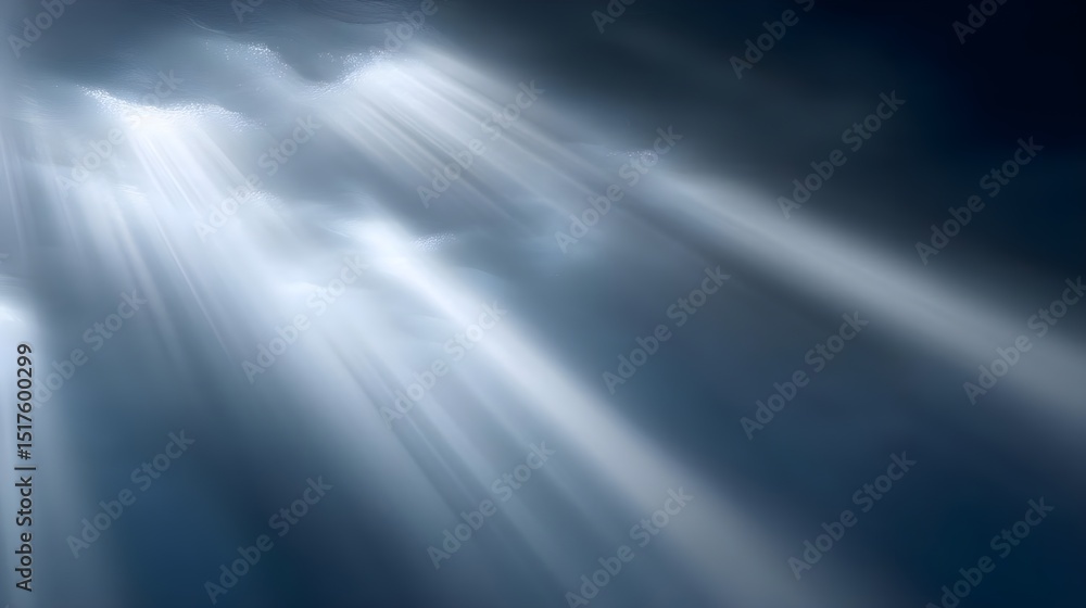 Ethereal light rays piercing through dark clouds Ethereal light rays piercing through dark clouds
