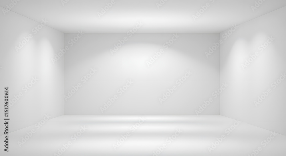 Clean White Studio Background with Top-Down Spotlighting Clean White Studio Background with Top-Down Spotlighting