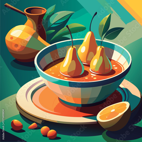 Stylish pears in a bowl. perfect for still life.