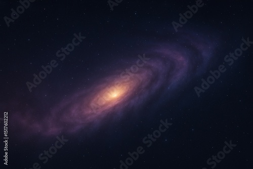 Majestic spiral galaxy glowing in deep space, vibrant nebula clouds in pink, purple, and blue, stars scattered across the universe