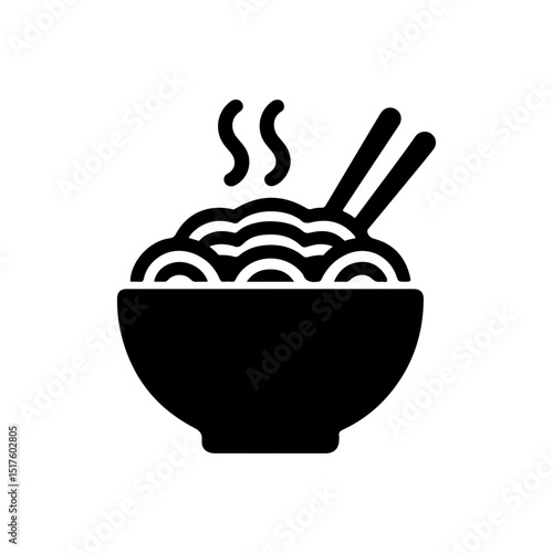 Silhouette Illustration of Noodles