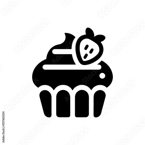 Silhouette Illustration of Cupcake