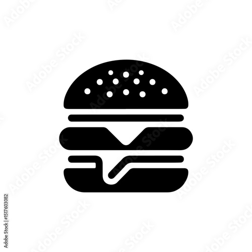 Silhouette Illustration of Burger