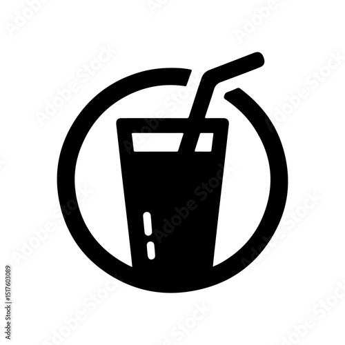 Silhouette Illustration of Cold Drink