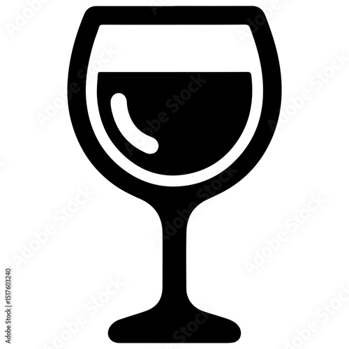 Silhouette Illustration of Wine Glass