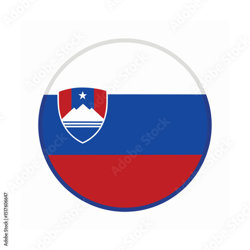 Free Download Circular Badge Icon of Slovenia Flag in Glossy Style - GFXLoad