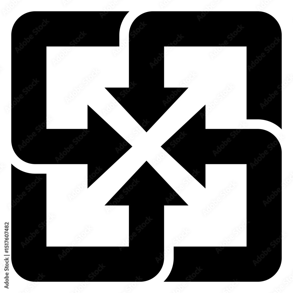 Obraz premium Icono con simbolo reciclaje con flechas cuadrado