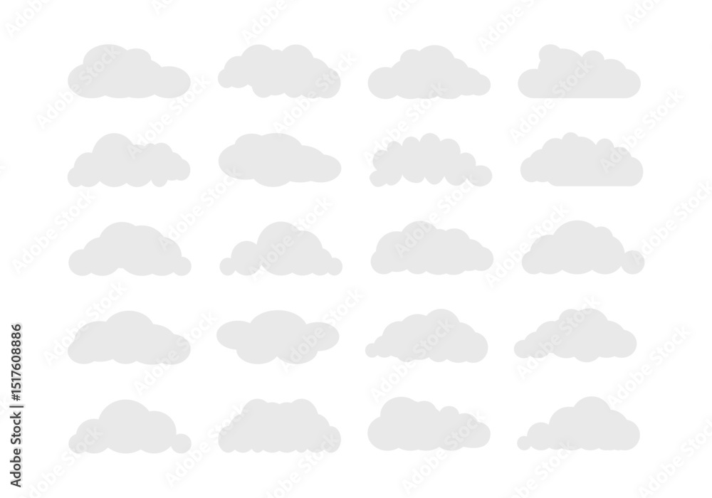 Flat Cloud Cartoon Illustration Element Set Flat Cloud Cartoon Illustration Element Set