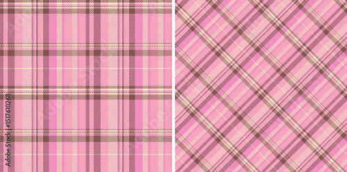 Pattern plaid fabric of seamless check vector with a tartan background textile texture. Set in skin colors. Colorful fashion choices for a vibrant look.