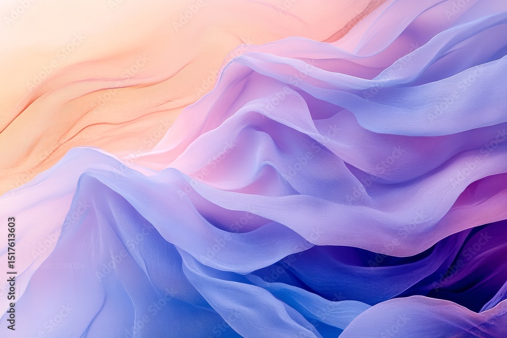 Obraz premium Soft flowing fabric in pastel colors creates a serene visual of waves and textures