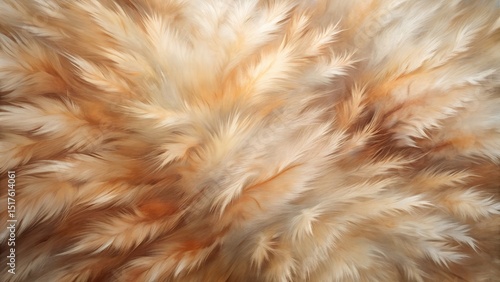 Weiches orangefarbenes und beiges Fell in abstraktem Muster  