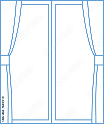 窓の線画イラスト