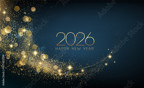 Merry Christmas and Happy New Year Abstract shiny color gold wave design element