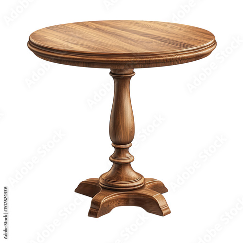 Elegant wooden side table displaying refined craftsmanship and classic on transparent background