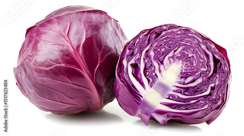 red cabbage on white background